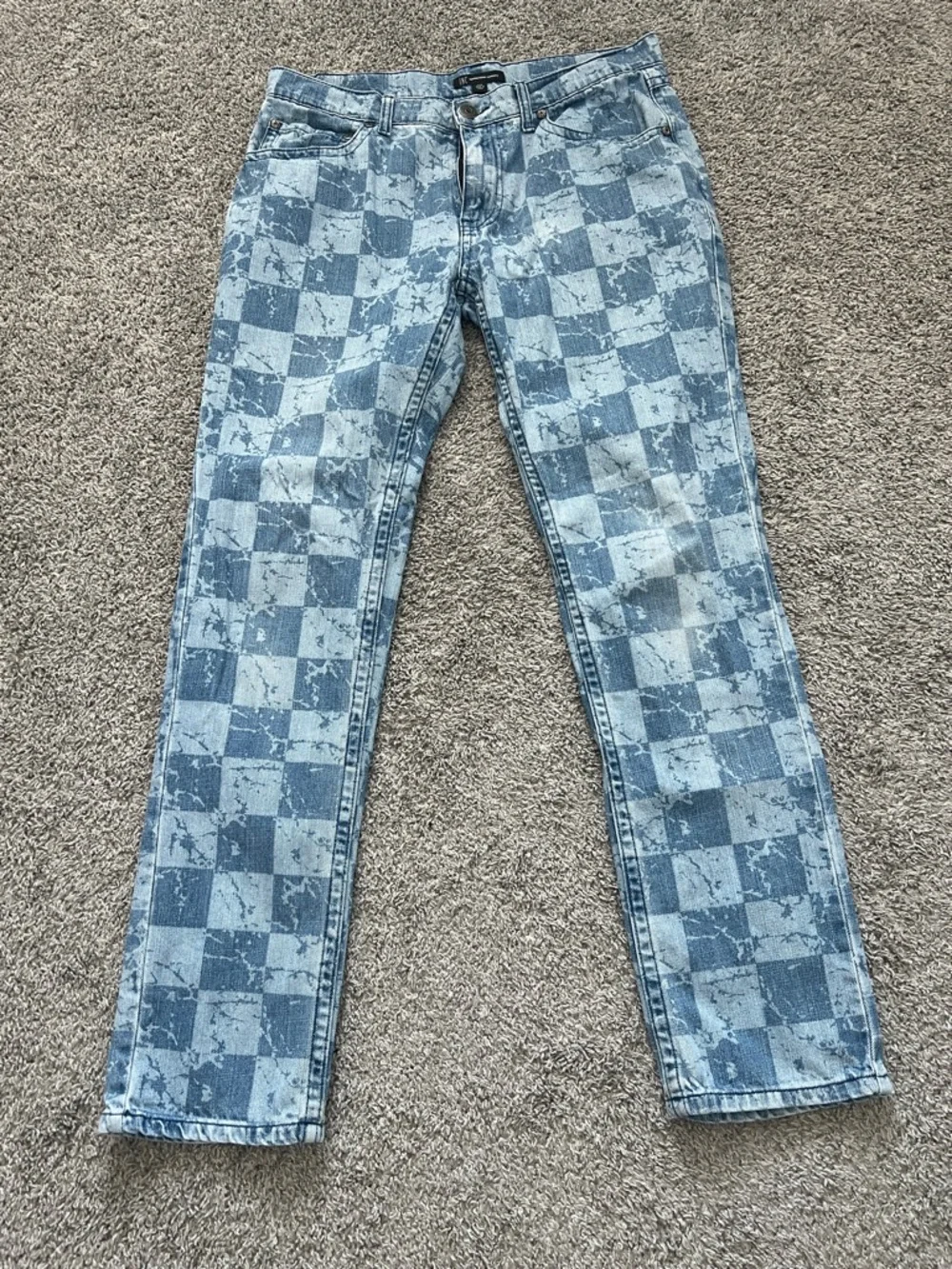 I.N.C. International Concepts Men's Slim-Straight Checkered Denim Jeans - Sz 34W - Picture 2 of 15